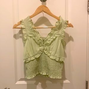 Top Shop mint green ruffle tank